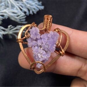 Purple Crystal Heart Pendant